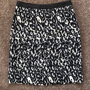 Milly Animal Print Skirt w/ leather band - size 4